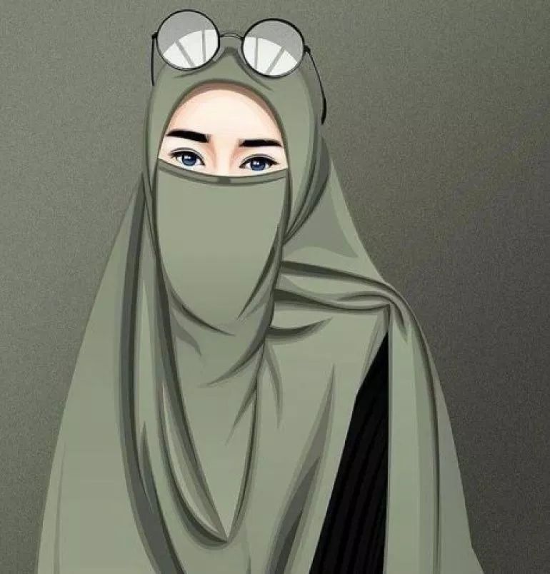 gambar kartun muslimah cantik