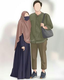 Gambar kartun pasangan muslim